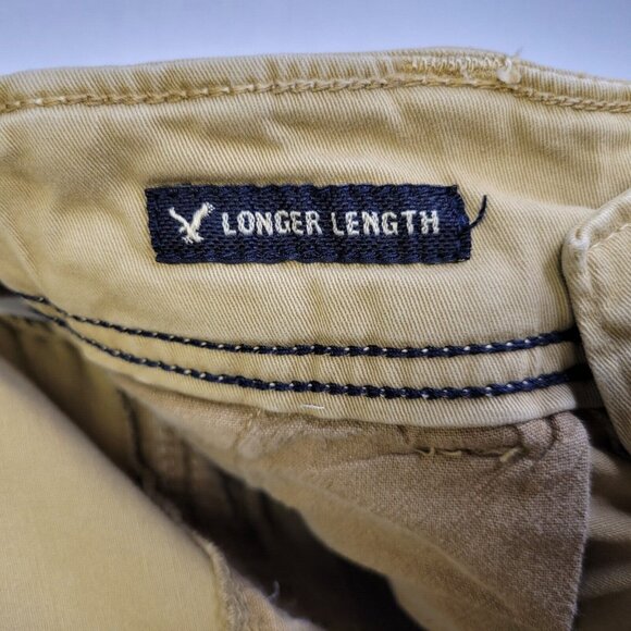 American Eagle Men's Size 26 Cargo Shorts Longer Length Tan Khaki - Picture 5 of 6